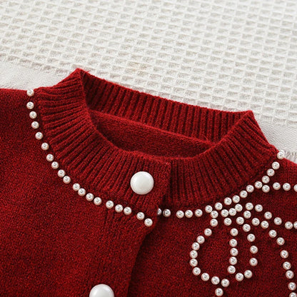 Set lavorato a maglia scintillante per le feste per ragazze