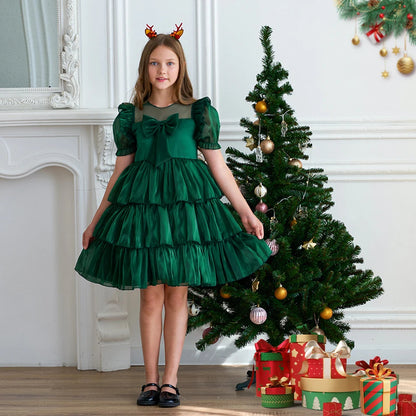 Holiday Ruffle Bow Dress