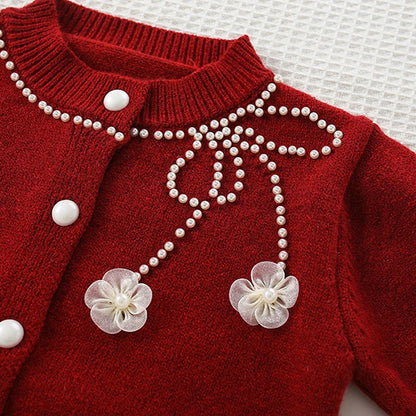 Set lavorato a maglia scintillante per le feste per ragazze