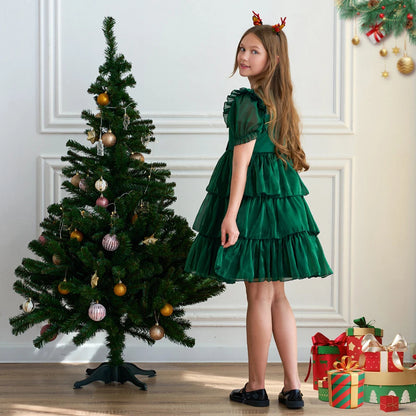 Holiday Ruffle Bow Dress
