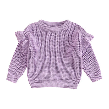 Ruffle Hug Knit Sweater Sweetness