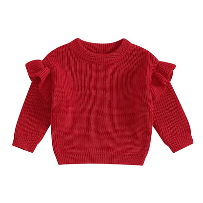 Ruffle Hug Knit Sweater Sweetness