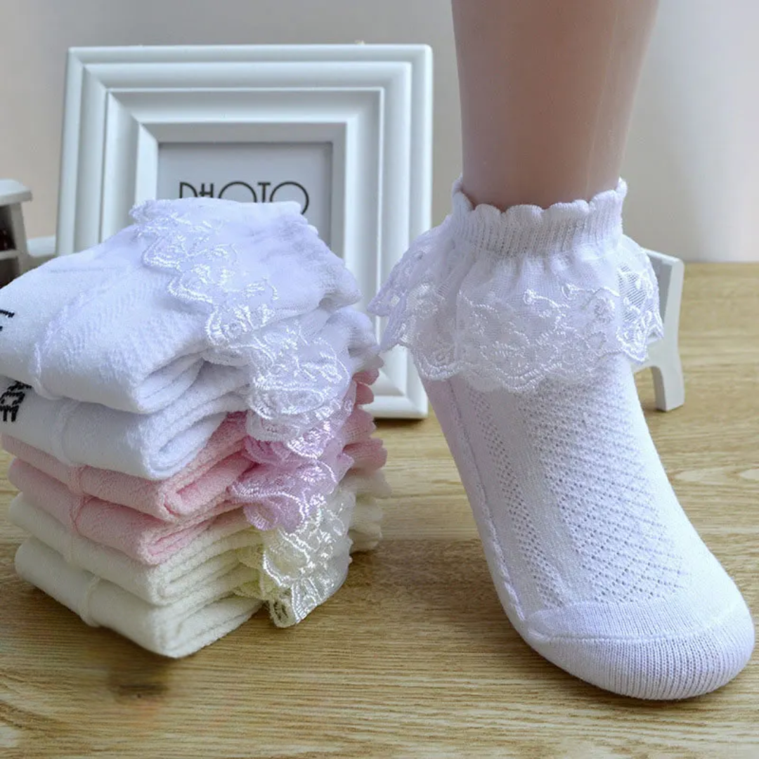Prinzessinnen-Spitzensocken-Set – 10 Paar 