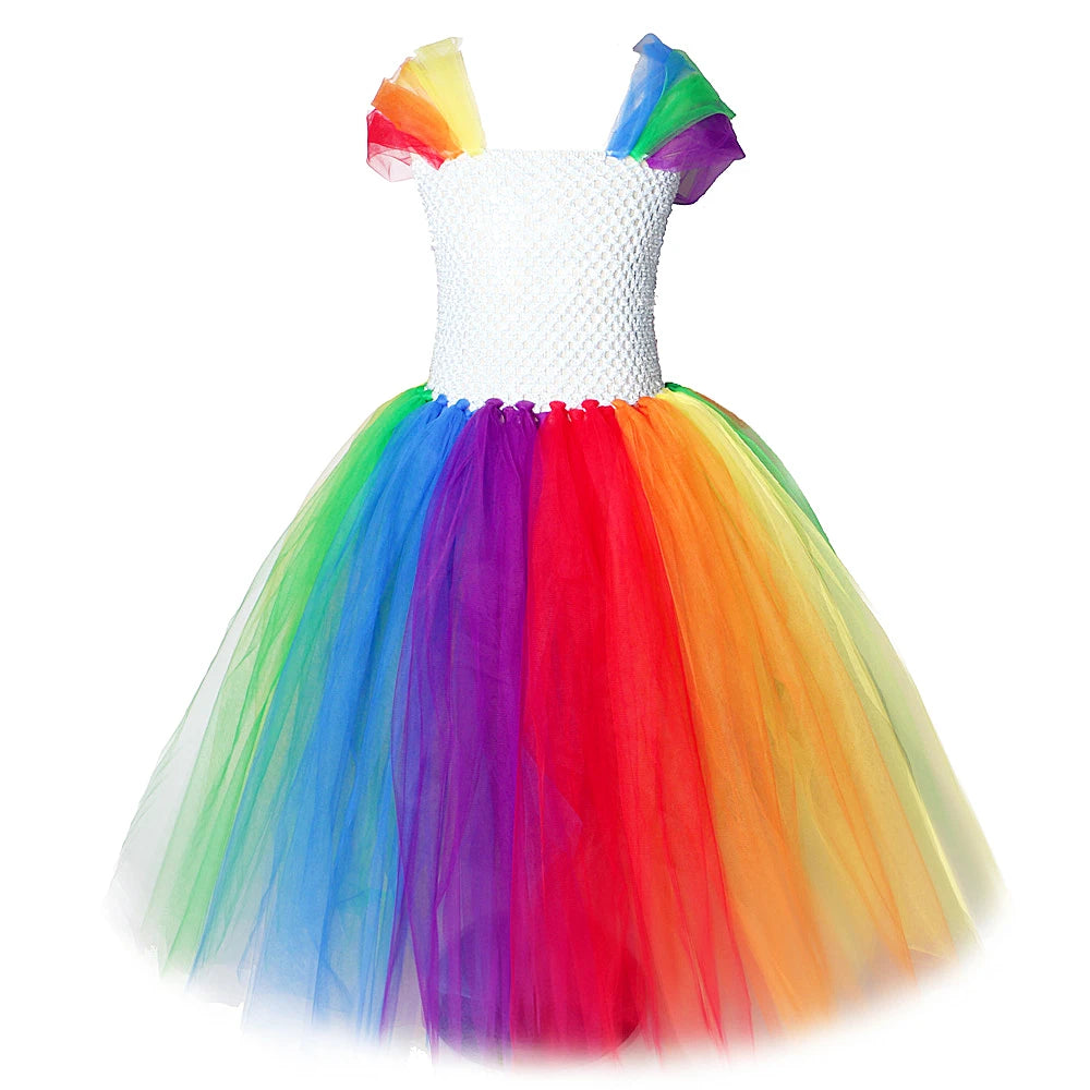 Regenbogen-Pony-Tüllkleid für Mädchen 