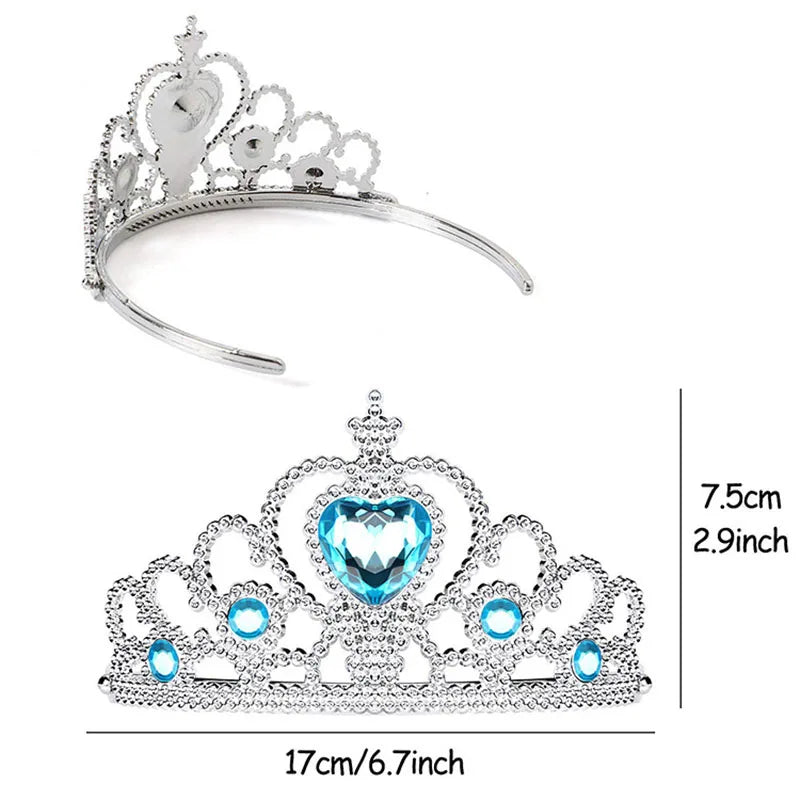 Eiskönigin-Prinzessin-Accessoire-Set – Perücke, Krone, Zauberstab und Handschuhe