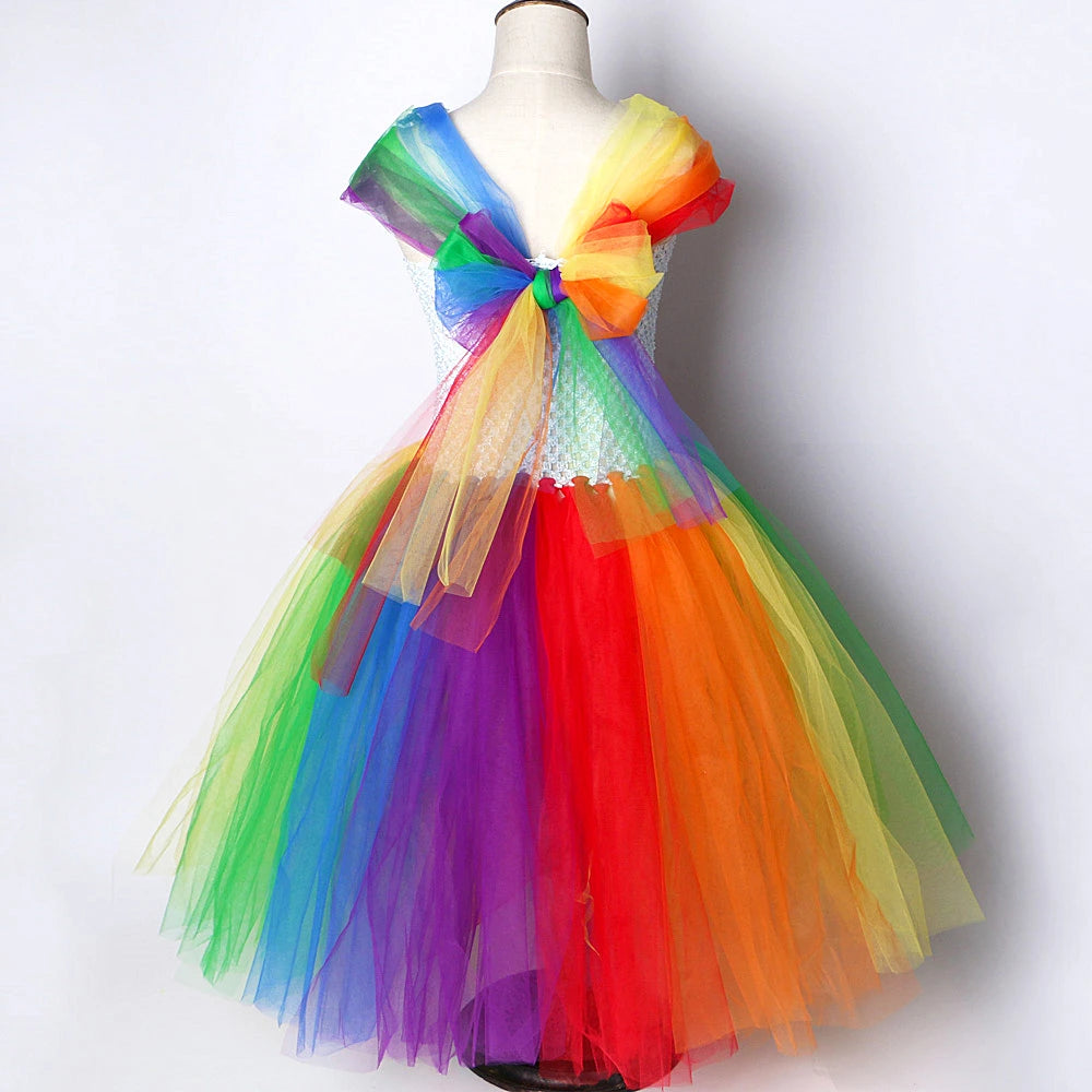 Regenbogen-Pony-Tüllkleid für Mädchen 