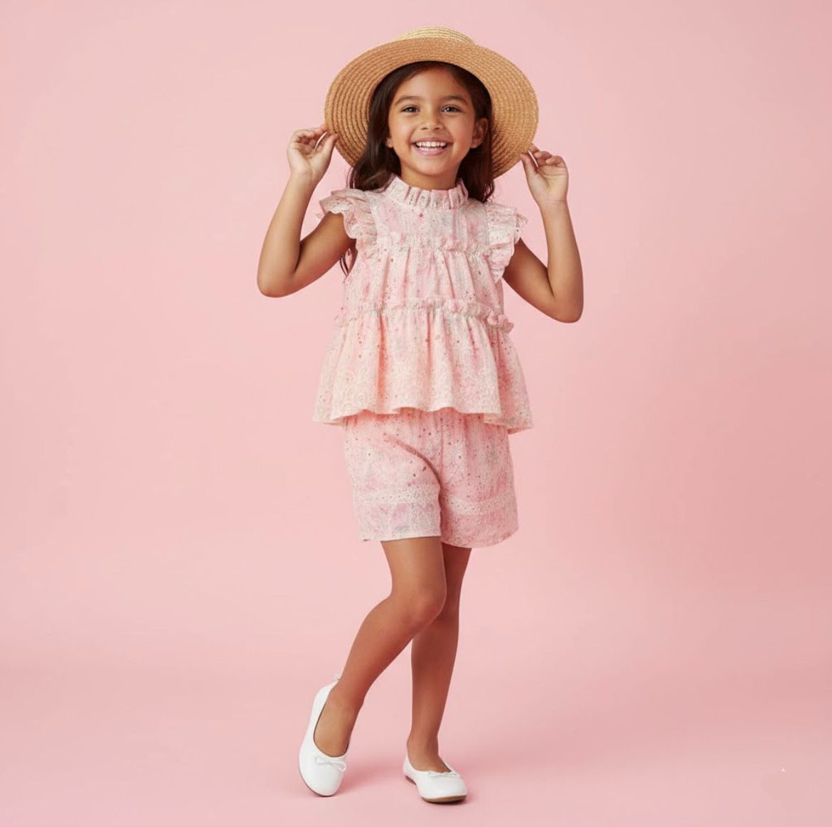 Rosy Garden – Pink Ruffle Girls Set
