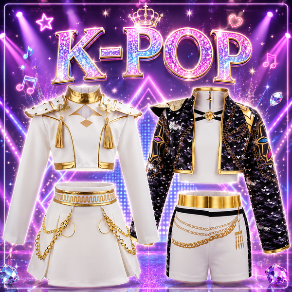 K-pop demon hunters costume for kids - Huntrix inspired stage outfits