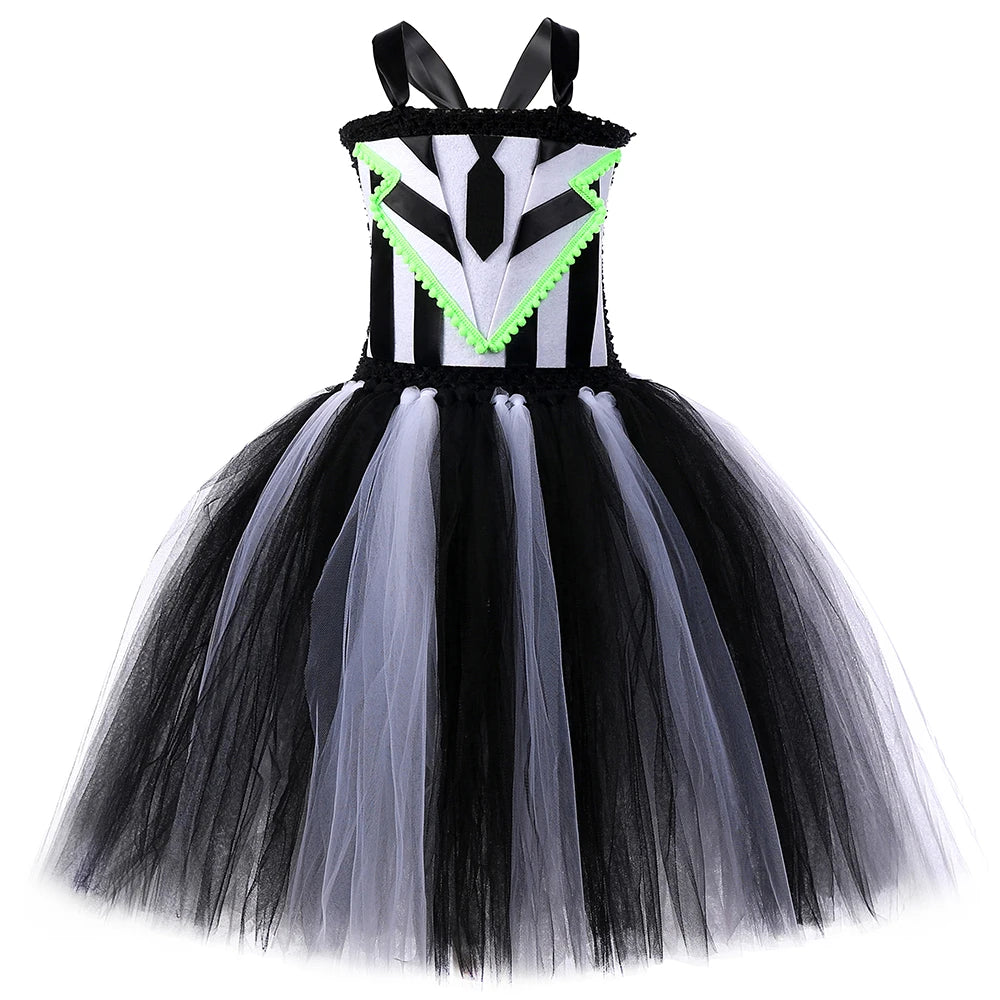 Kids Beetle-Inspired Black & White Tutu Costume