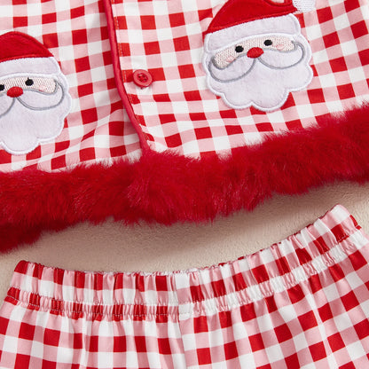 Santa Plaid Kids Pajamas