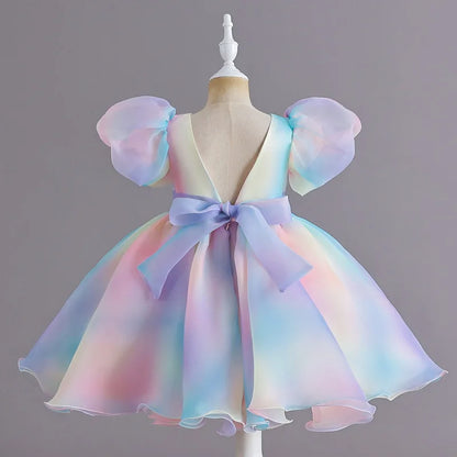 Vestido de fiesta arcoíris para niños