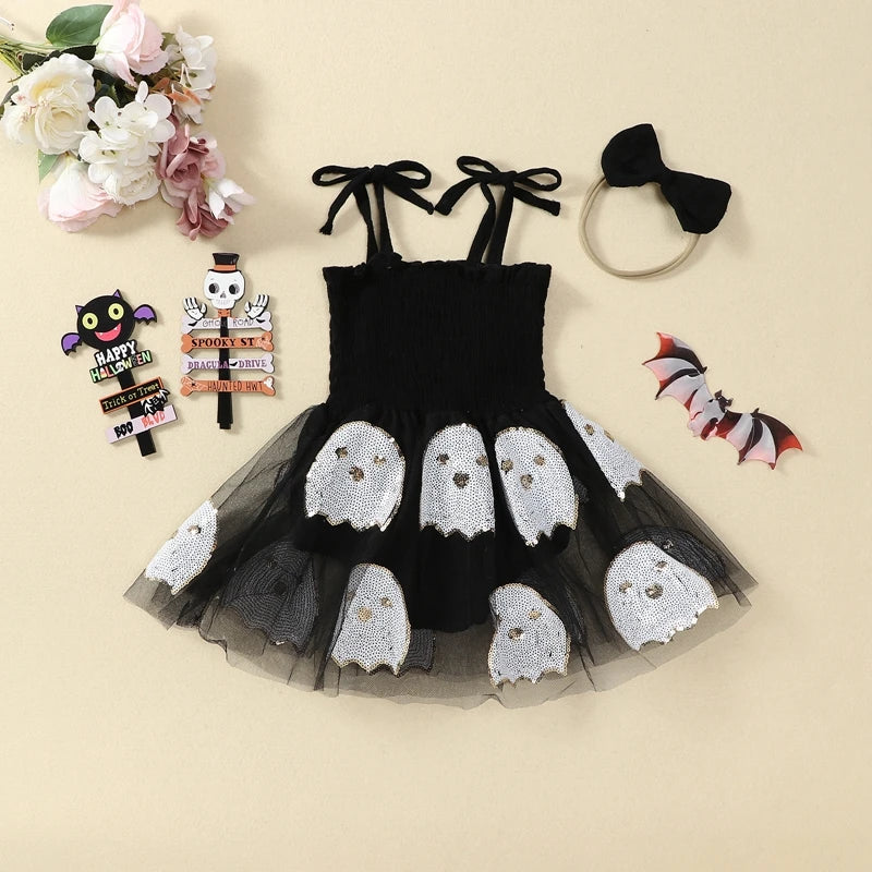 BOO Baby Girl Halloween Romper – Ghost Tutu Edition