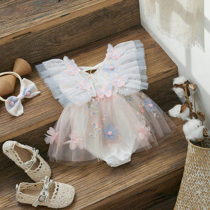 Conjunto de mameluco para bebé con estampado de mariposas
