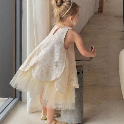 Vestido de fiesta infantil Golden Bloom