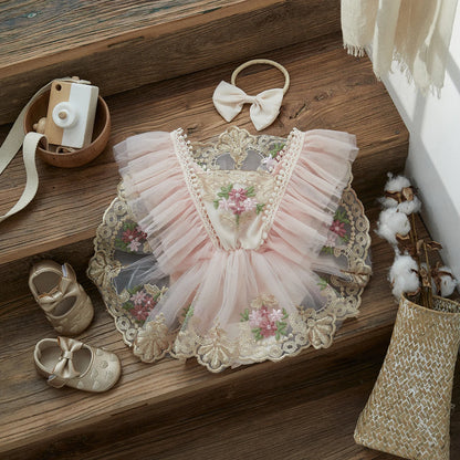 Vintage Blossom Baby Strampler Set