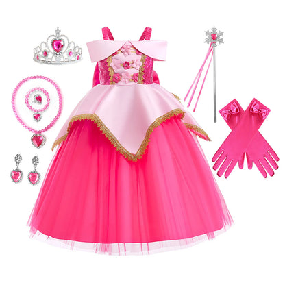 Rosa Prinzessinnen-Kleiderset mit Accessoires