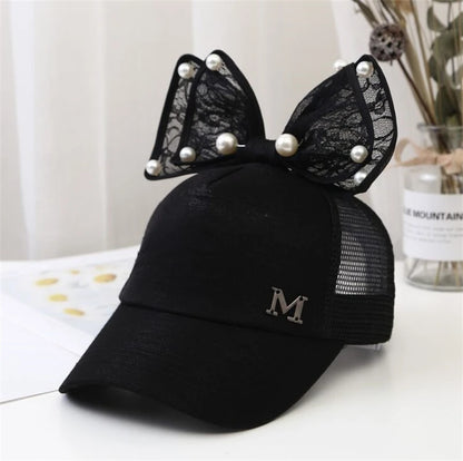 Sparkle Bunny Baseball Cap – Glamouröse Schleifenmütze für Mädchen