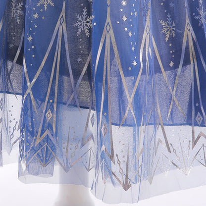 Disfraz de Princesa de Hielo de Invierno: Terciopelo y Tul de Copos de Nieve