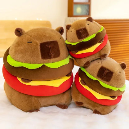 Burger Capybara Plush – Fluffy Capybaras