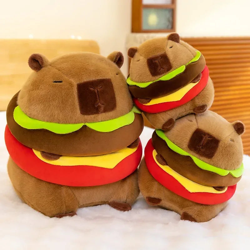 Burger Capybara Plush – Fluffy Capybaras