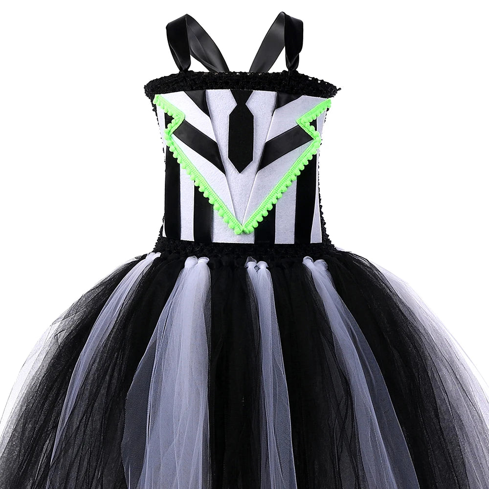 Kids Beetle-Inspired Black & White Tutu Costume