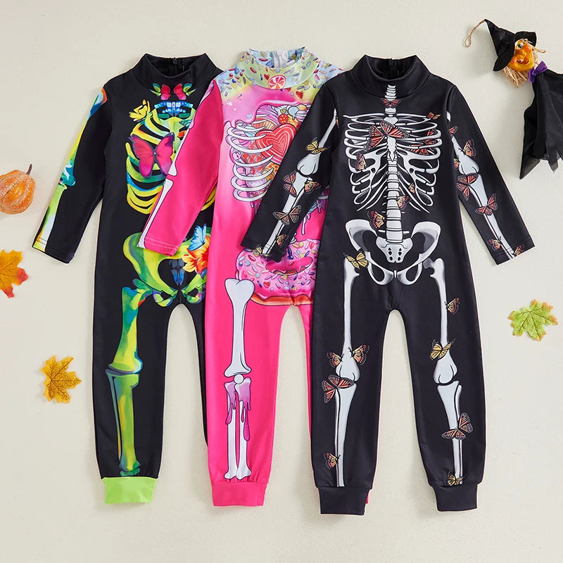 Colorful Skeleton Jumpsuit for Kids