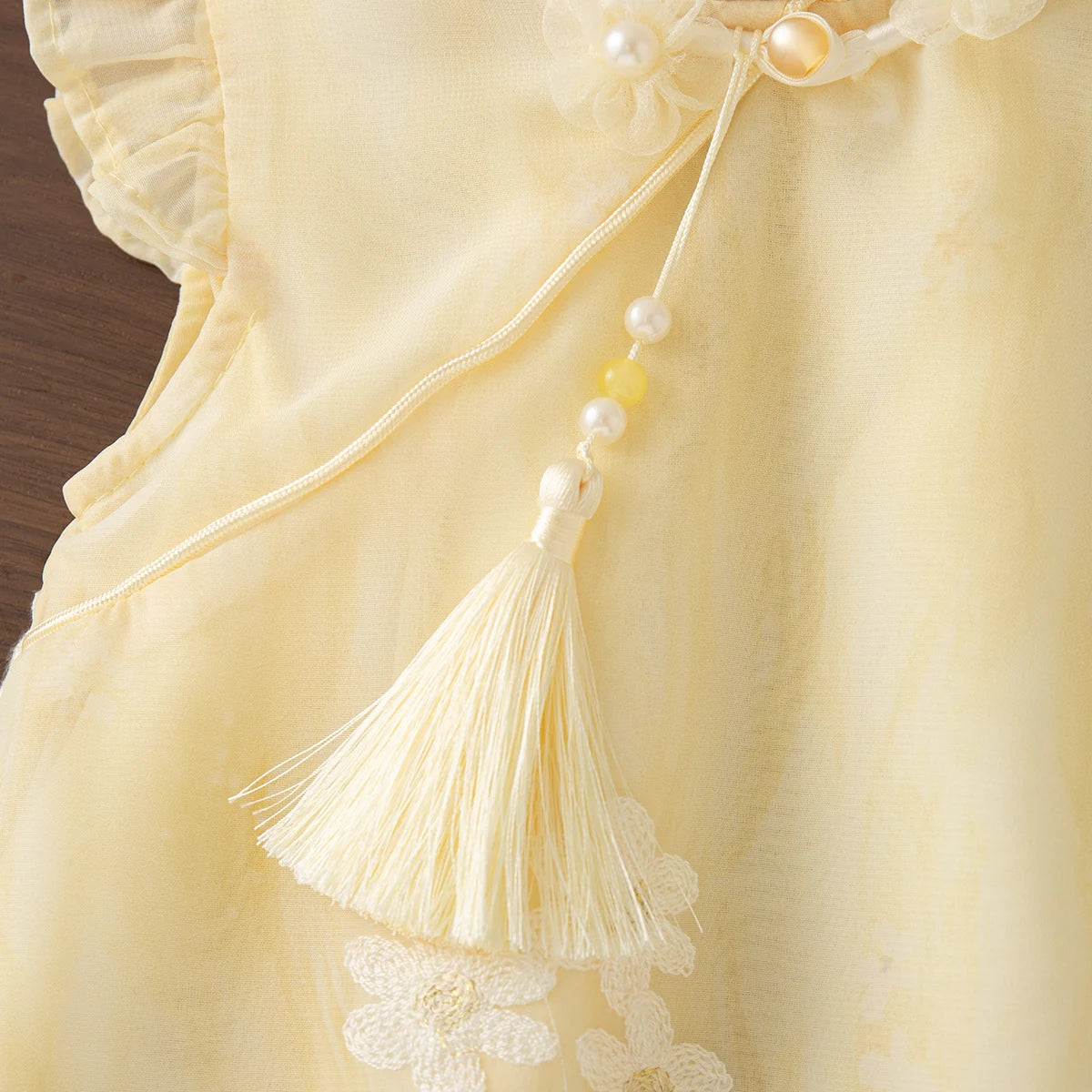 Golden Blossom Oriental Girls' Dress