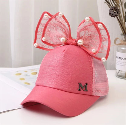 Sparkle Bunny Baseball Cap – Glamouröse Schleifenmütze für Mädchen