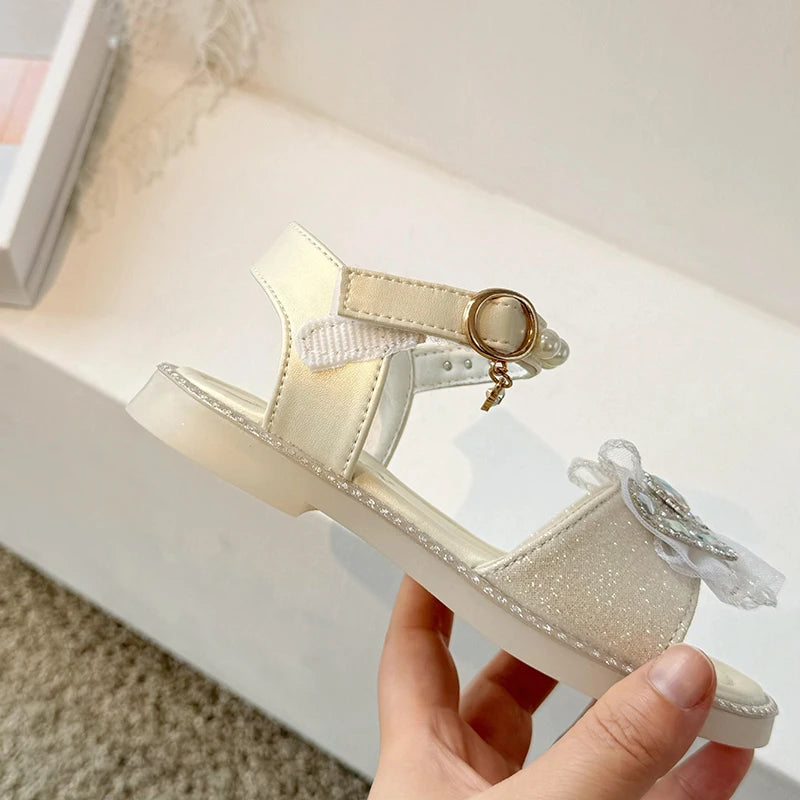 Prinzessinnen-Sandalen mit Kristallschleife