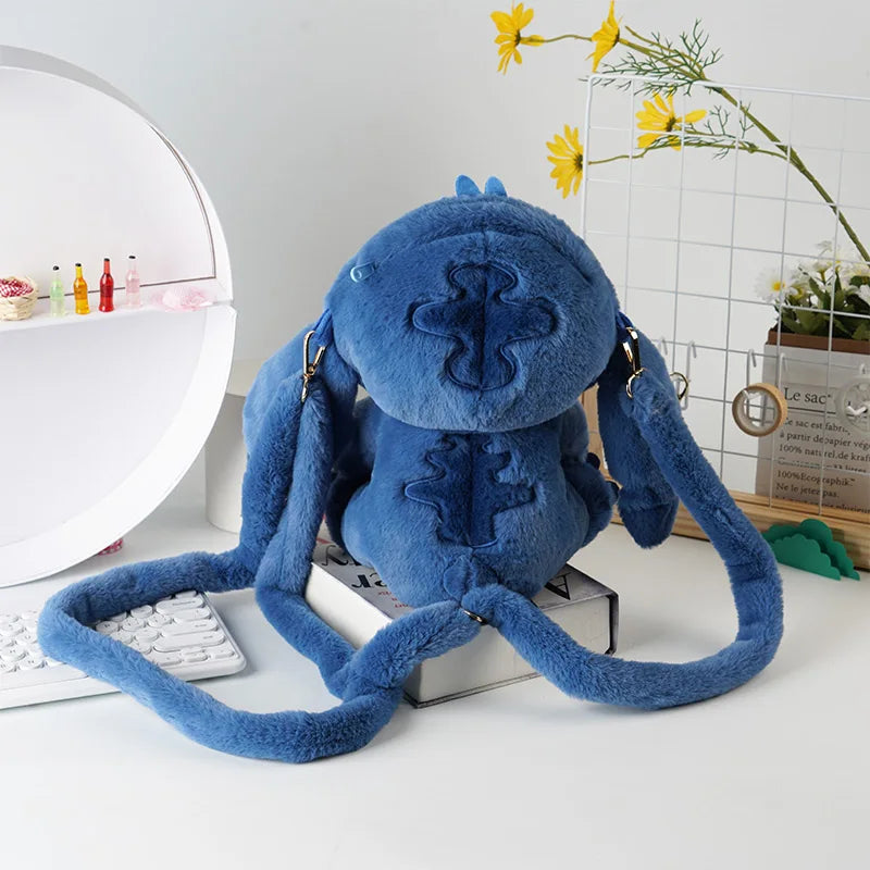 Plush Blue Character Backpack