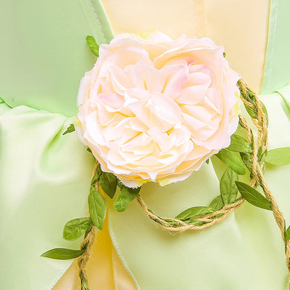 Disfraz de princesa flor verde para niña