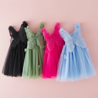 Girls’ Butterfly Fairy Dress with Wings