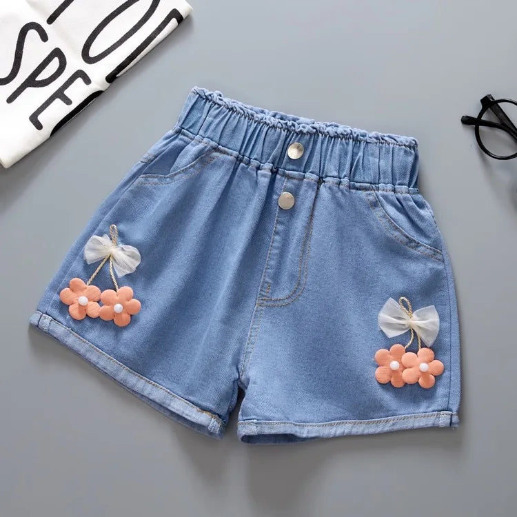 Shorts vaqueros suaves con lazos y bonitos detalles