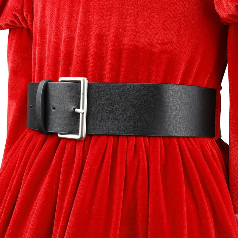 Santa Girl Christmas Dress – Festive Velvet Holiday Outfit
