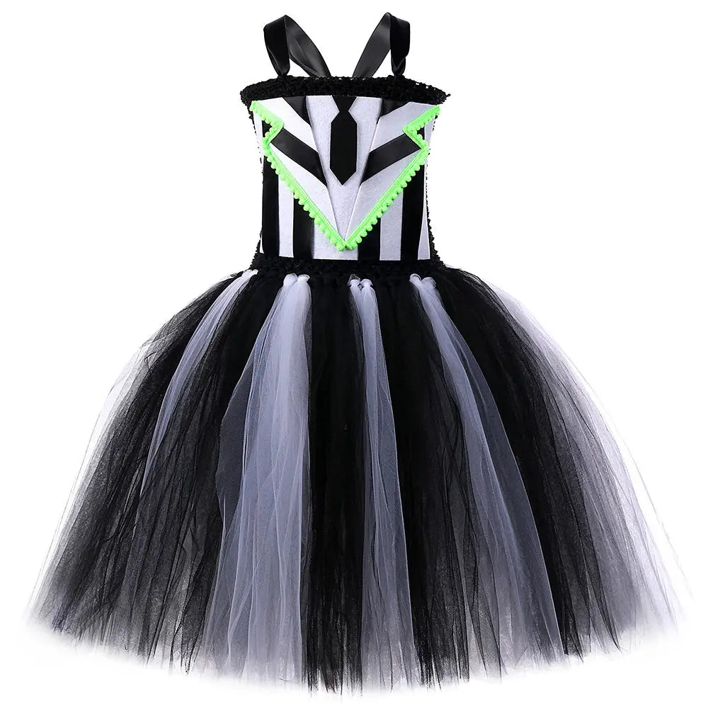 Kids Beetle-Inspired Black & White Tutu Costume