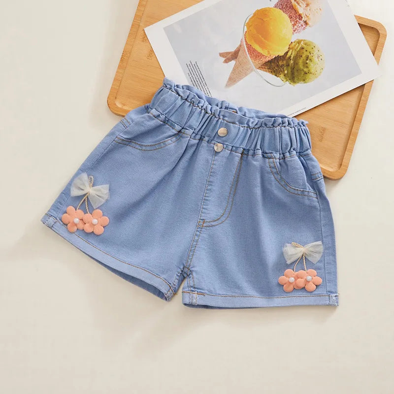 Shorts vaqueros suaves con lazos y bonitos detalles