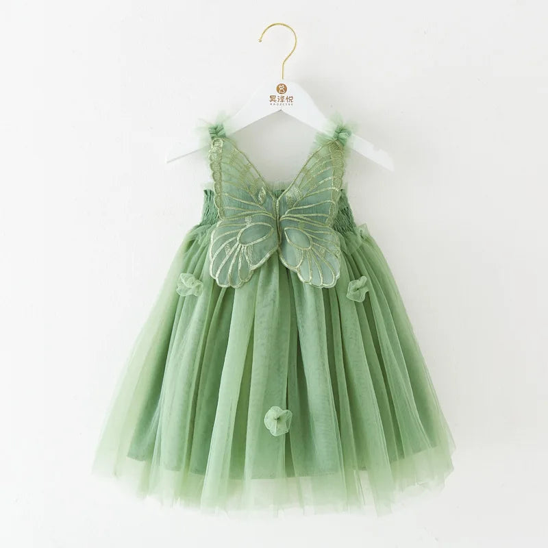 Girls’ Butterfly Fairy Dress with Wings