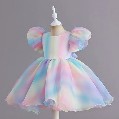 Vestido de fiesta arcoíris para niños