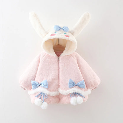 Baby Fluffy Bunny Ear Coat