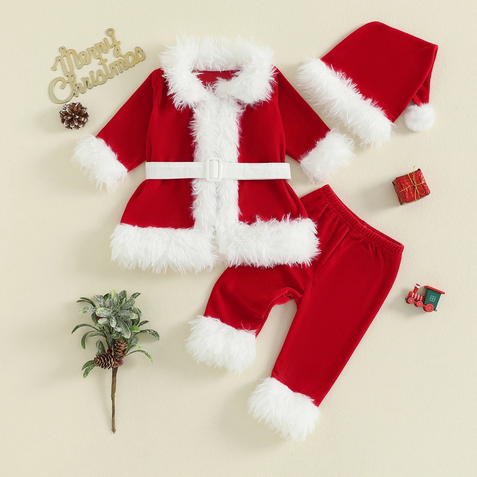 Cozy Claus 3-Piece Holiday Outfit