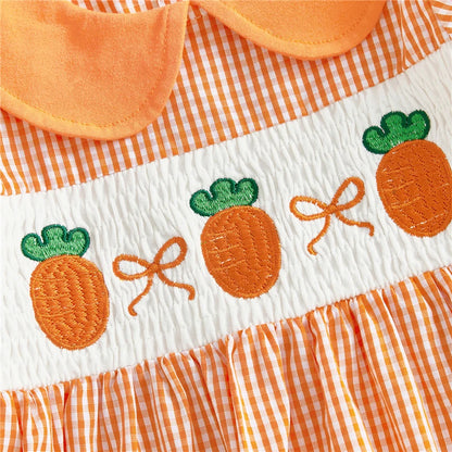 Carrot Gingham Girls’ Dress