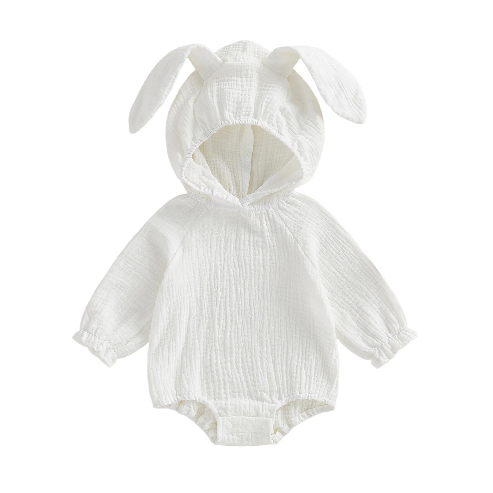 Baby Bunny Hooded Romper – Soft Muslin Cotton