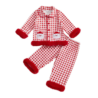 Santa Plaid Kids Pajamas
