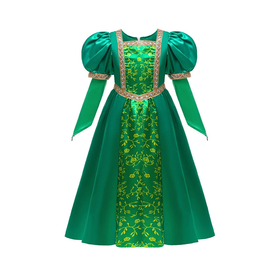 Disfraz de princesa del bosque verde con accesorios