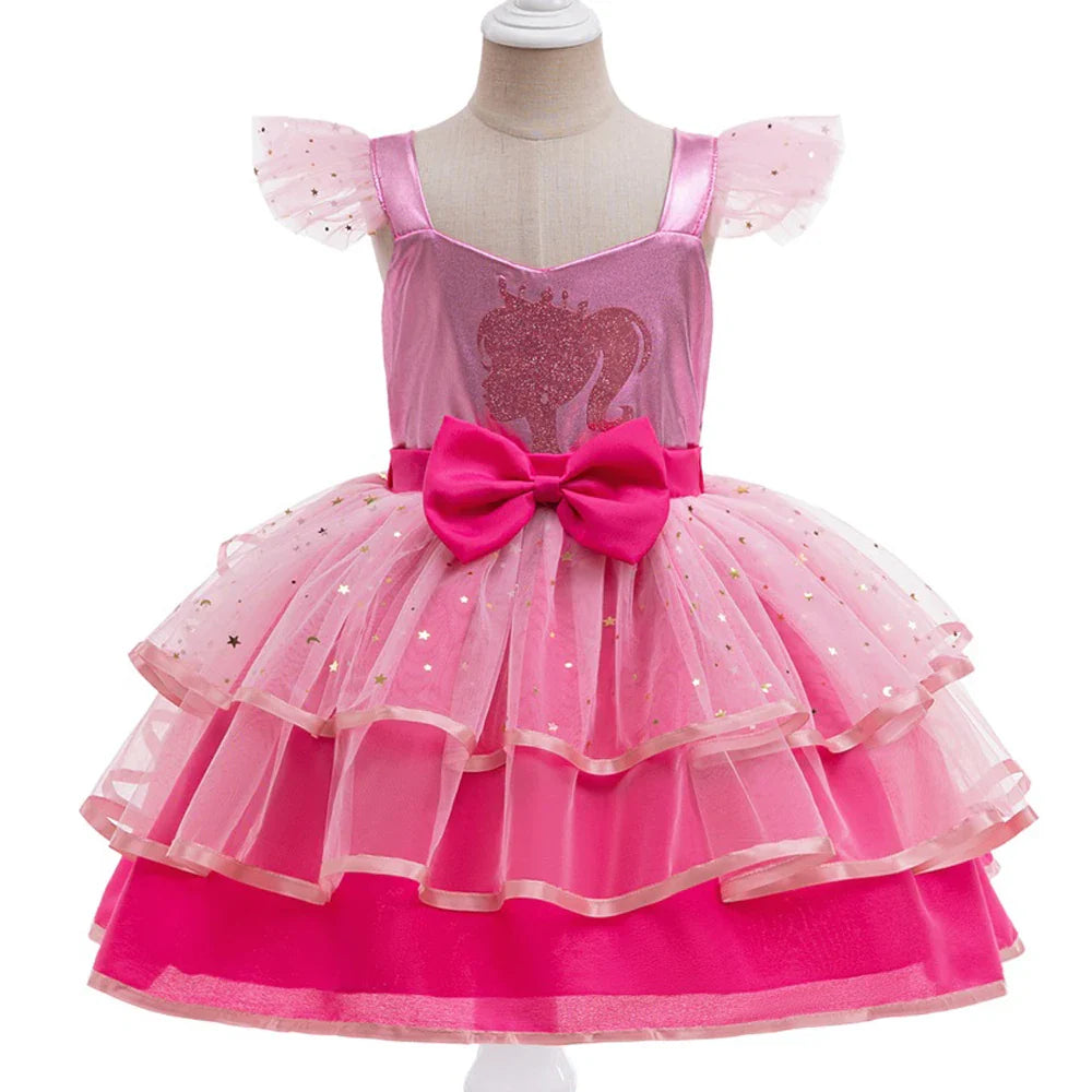Barbie Kids' Costume with Crown, Wand & Gloves