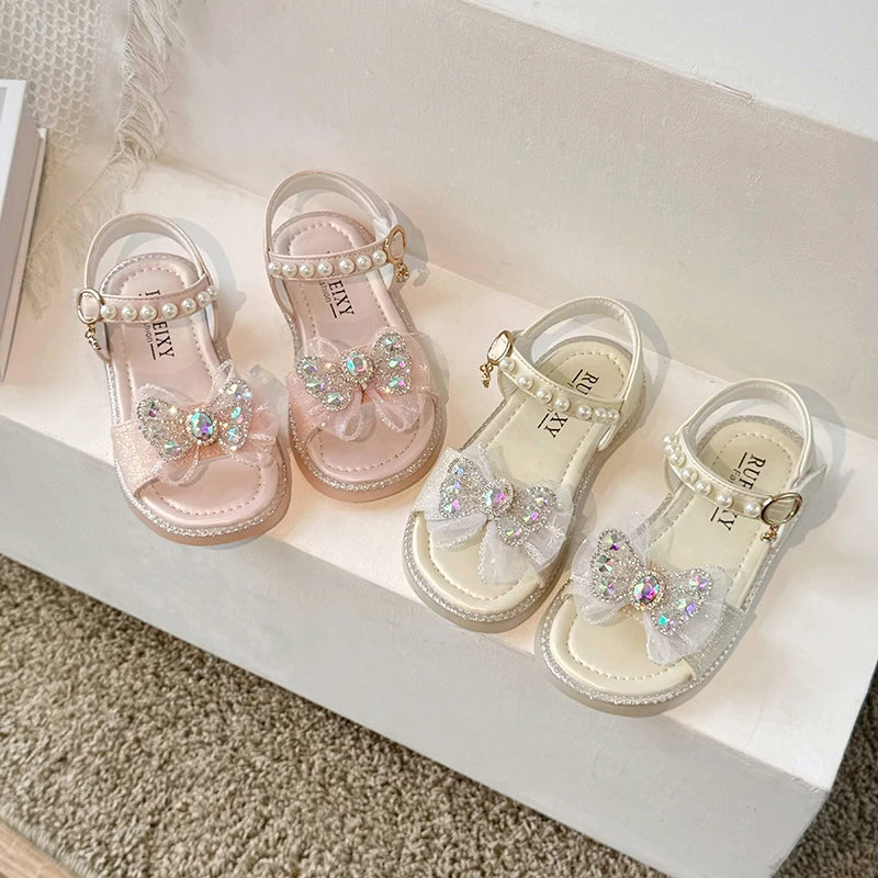 Prinzessinnen-Sandalen mit Kristallschleife