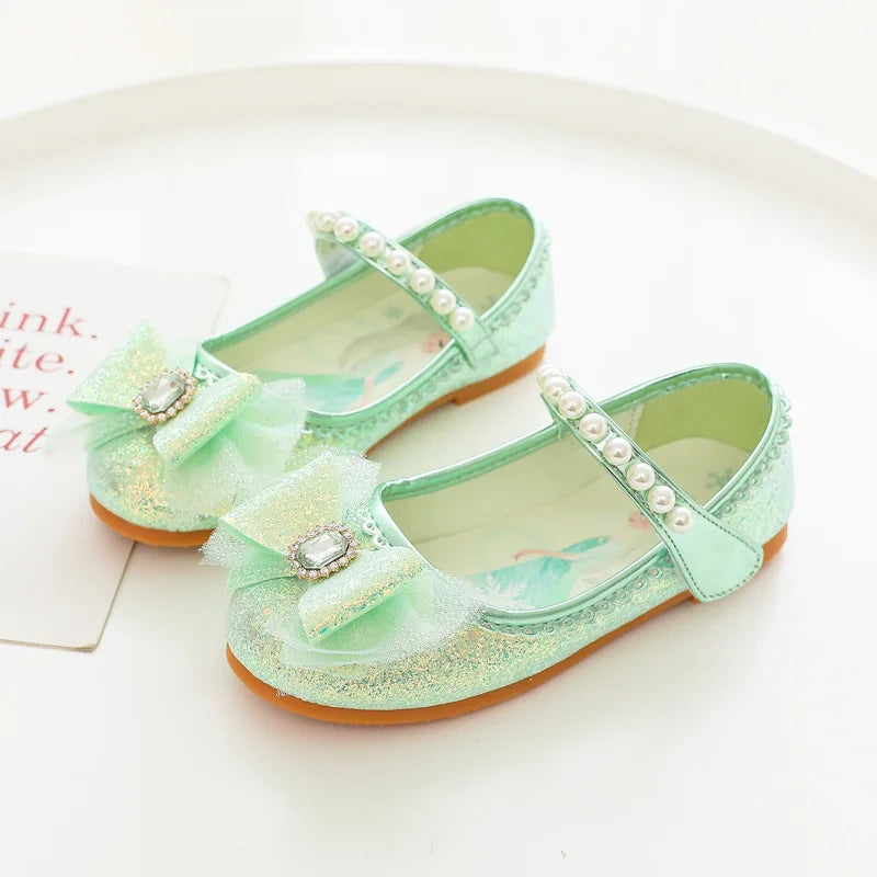 Mint Green Glitter Princess Shoes for Girls