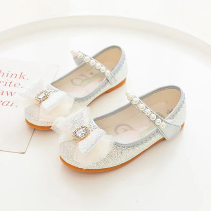 White Glitter Princess Shoes for Girls