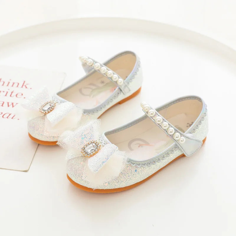 White Glitter Princess Shoes for Girls