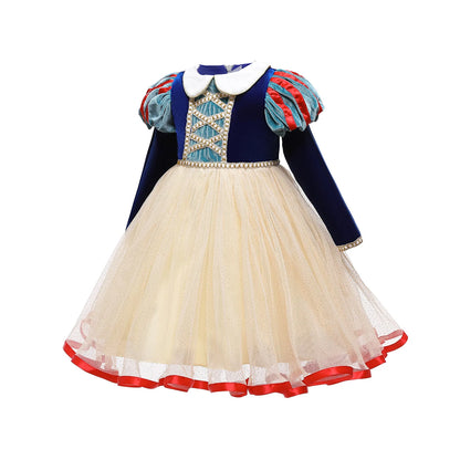 Vestido clásico de princesa de cuento de hadas con mangas largas